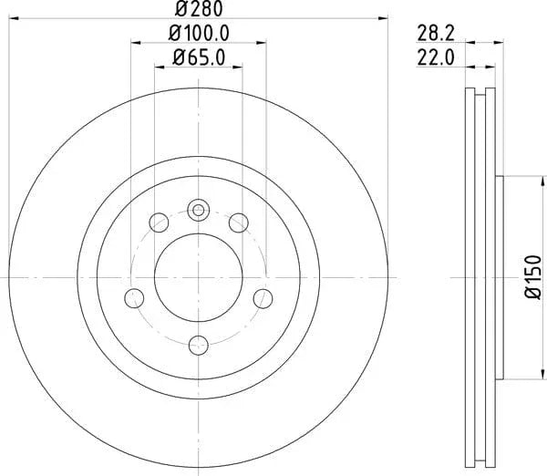 Don Brake Disc Vented Front PCD15152 280mm - image 4
