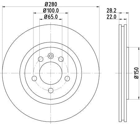Don Brake Disc Vented Front PCD15152 280mm - image 3