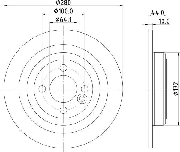 Don Brake Disc Solid Rear PCD15182 280mm - image 4