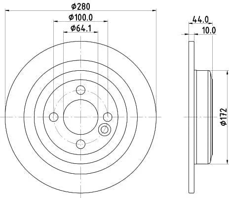 Don Brake Disc Solid Rear PCD15182 280mm - image 3