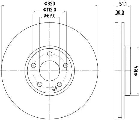 Don Brake Disc Vented Front PCD15222 320mm - image 3