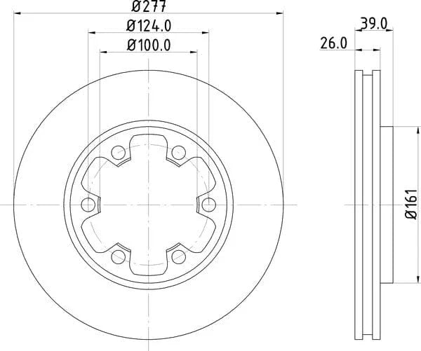 Don Brake Disc Vented Front PCD15252 277mm - image 4