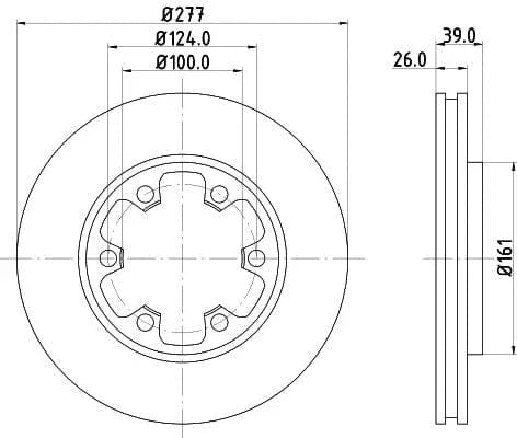 Don Brake Disc Vented Front PCD15252 277mm - image 3