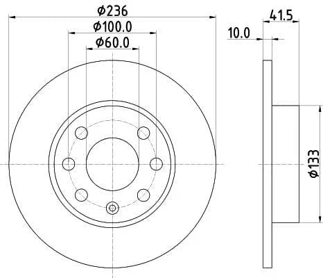 Don Brake Disc Solid Front PCD15342 236mm - image 3