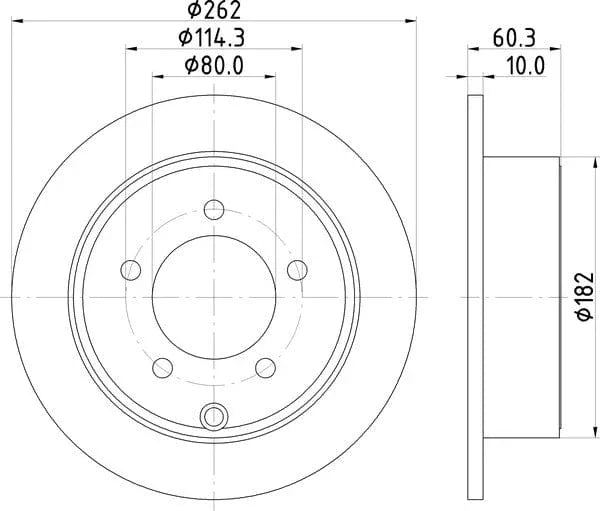 Don Brake Disc Solid Rear PCD15372 262mm - image 4