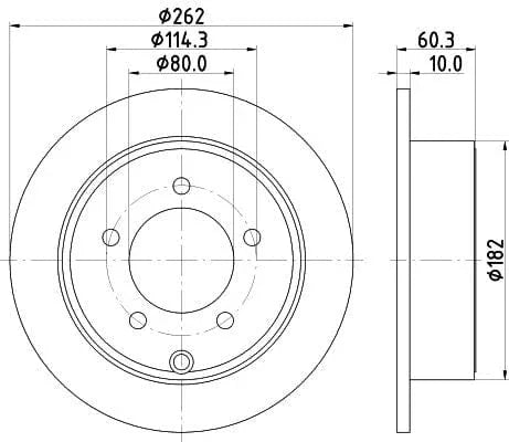 Don Brake Disc Solid Rear PCD15372 262mm - image 3