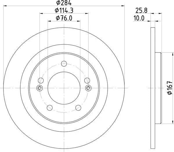 Don Brake Disc Solid Rear PCD15392 284mm - image 4
