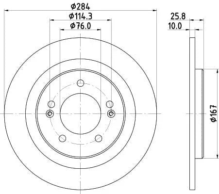 Don Brake Disc Solid Rear PCD15392 284mm - image 3