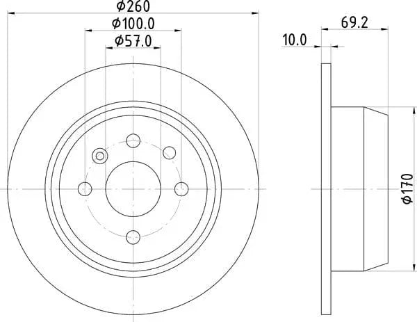 Don Brake Disc Solid Rear PCD15412 260mm - image 4