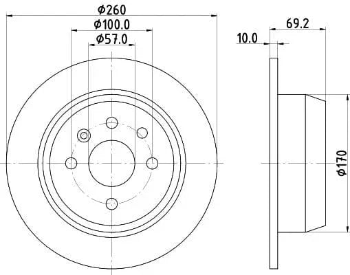 Don Brake Disc Solid Rear PCD15412 260mm - image 3