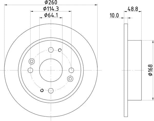 Don Brake Disc Solid Rear PCD15422 260mm - image 4