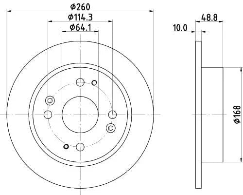 Don Brake Disc Solid Rear PCD15422 260mm - image 3