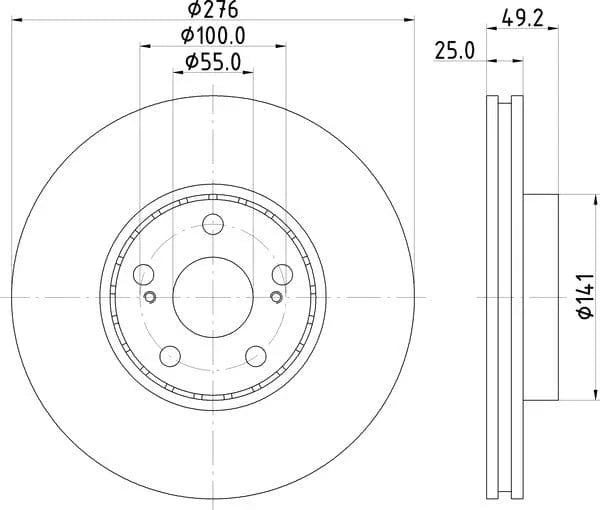 Don Brake Disc Vented Front PCD15462 276mm - image 4