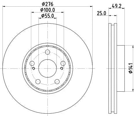 Don Brake Disc Vented Front PCD15462 276mm - image 3