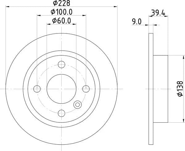 Don Brake Disc Solid Rear PCD15842 228mm - image 4
