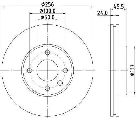 Don Brake Disc Vented Front PCD15902 256mm - image 3