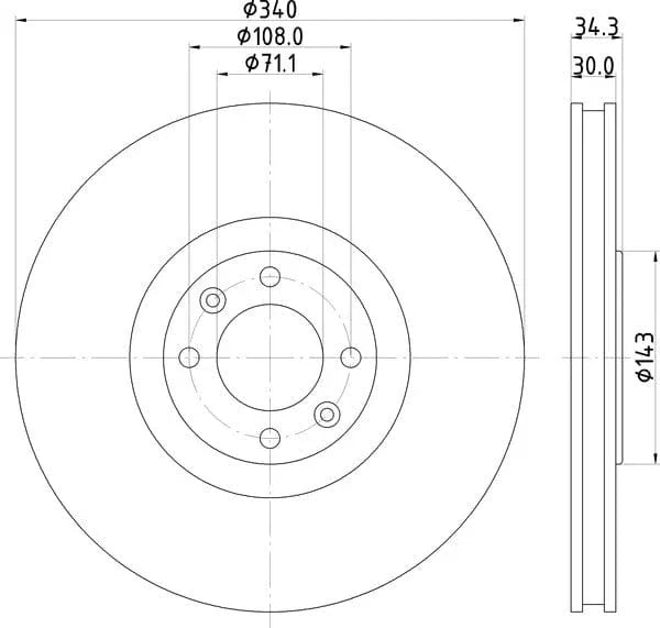 Don Brake Disc Vented Front PCD15911 340mm - image 4