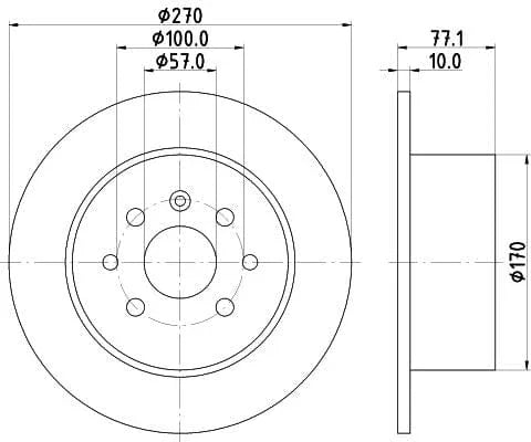 Don Brake Disc Solid Rear PCD15932 270mm - image 3