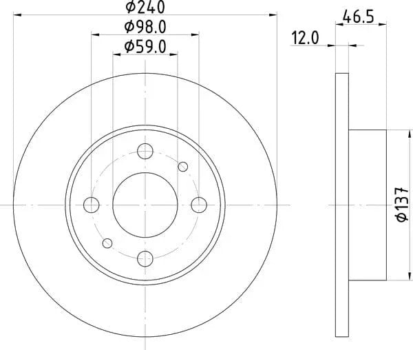 Don Brake Disc Solid Front PCD16302 240mm - image 4