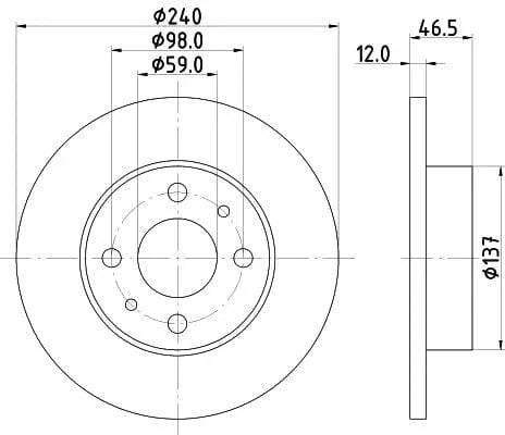 Don Brake Disc Solid Front PCD16302 240mm - image 3