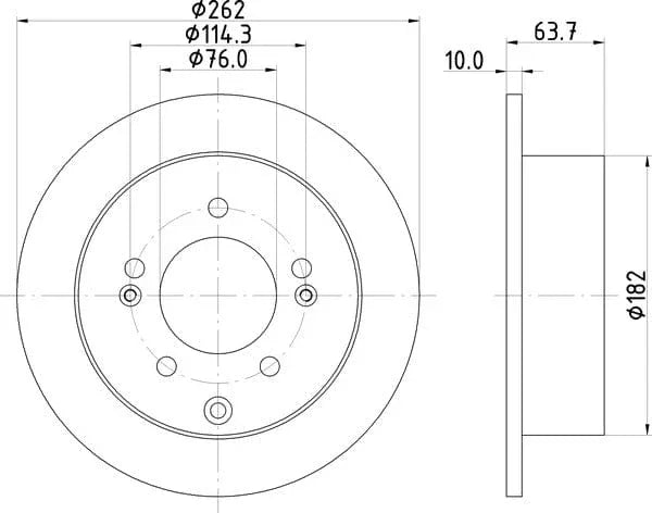 Don Brake Disc Solid Rear PCD16392 262mm - image 4
