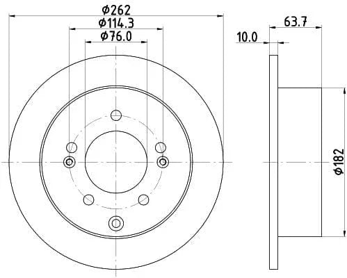 Don Brake Disc Solid Rear PCD16392 262mm - image 3