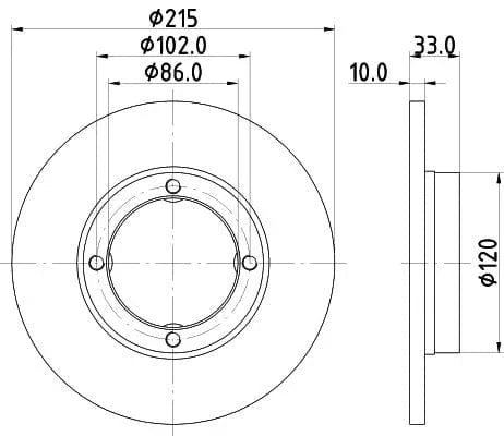 Don Brake Disc Solid Front PCD16572 215mm - image 3