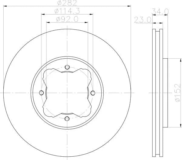 Don Brake Disc Vented Front PCD16622 282mm - image 4