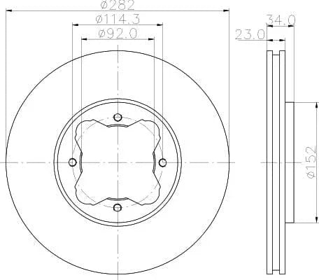 Don Brake Disc Vented Front PCD16622 282mm - image 3