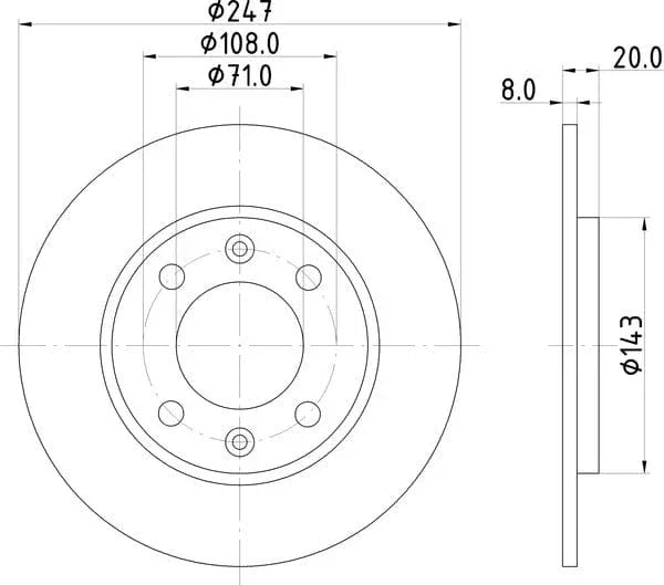 Don Brake Disc Solid Rear PCD16902 247mm - image 4