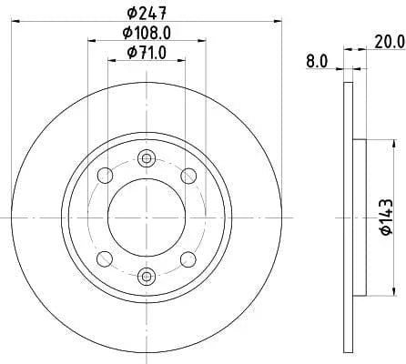 Don Brake Disc Solid Rear PCD16902 247mm - image 3