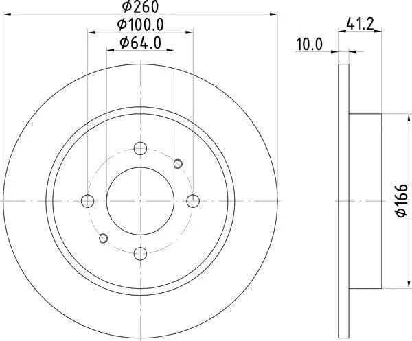 Don Brake Disc Solid Rear PCD17012 260mm - image 4