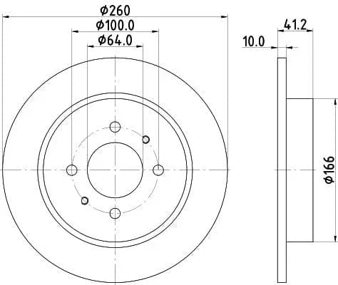 Don Brake Disc Solid Rear PCD17012 260mm - image 3
