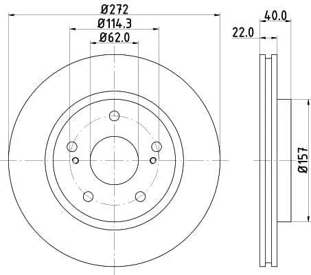 Don Brake Disc Vented Front PCD17202 272mm - image 3