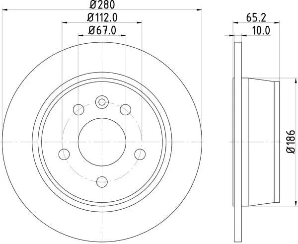Don Brake Disc Solid Rear PCD17962 280mm - image 4