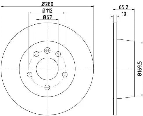 Don Brake Disc Solid Rear PCD17962 280mm - image 3