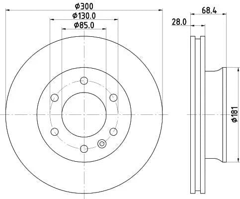 Don Brake Disc Vented Front PCD18322 300mm - image 3