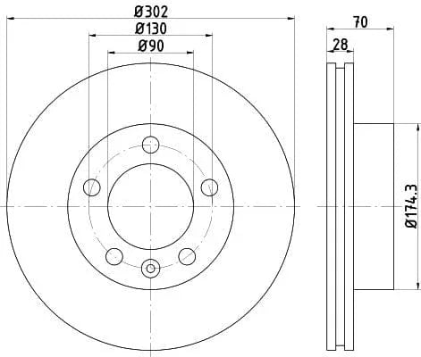 Don Brake Disc Vented Front PCD18532 302mm - image 3