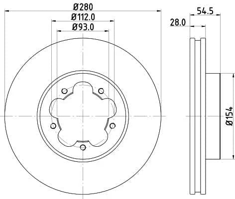 Don Brake Disc Vented Front PCD18632 280mm - image 3