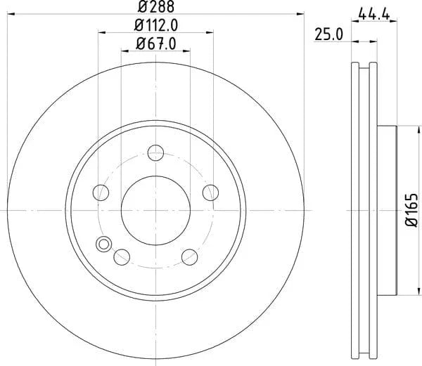 Don Brake Disc Vented Front PCD18672 288mm - image 4