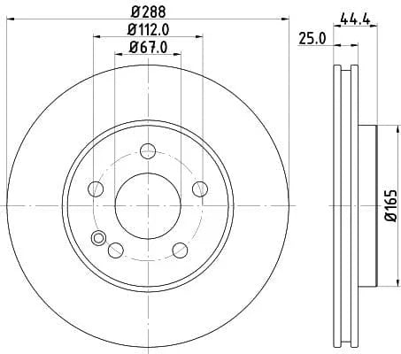 Don Brake Disc Vented Front PCD18672 288mm - image 3