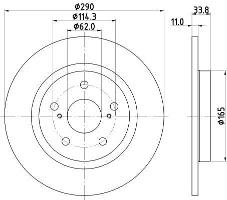 Don Brake Disc Solid Rear PCD18682 290mm - image 3