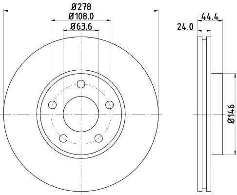 Don Brake Disc Vented Front PCD18732 278mm - image 3