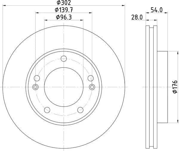 Don Brake Disc Vented Front PCD19032 302mm - image 4