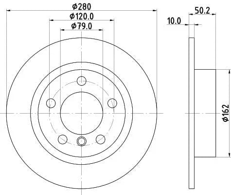 Don Brake Disc Solid Rear PCD19042 280mm - image 3