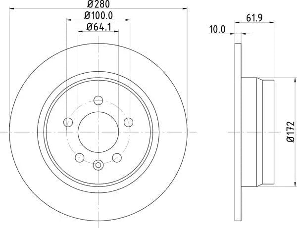 Don Brake Disc Solid Rear PCD19072 280mm - image 4