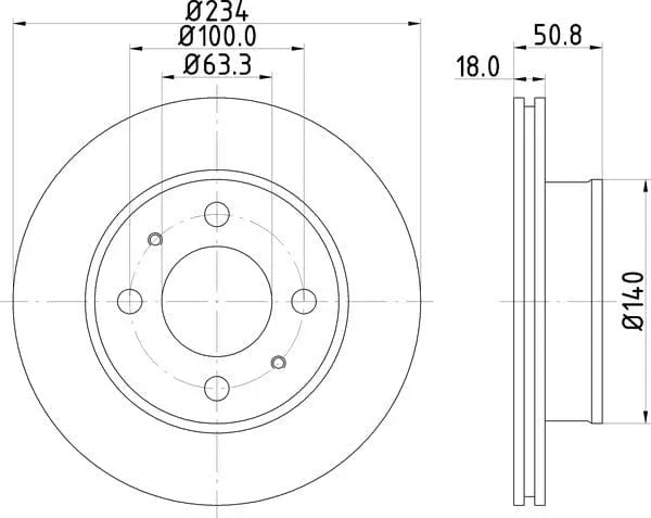 Don Brake Disc Vented Front PCD19132 234mm - image 4