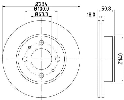 Don Brake Disc Vented Front PCD19132 234mm - image 3
