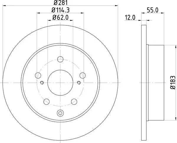 Don Brake Disc Solid Rear PCD19722 281mm - image 4