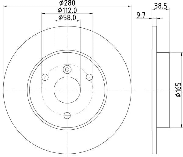 Don Brake Disc Solid Front PCD20712 280mm - image 4